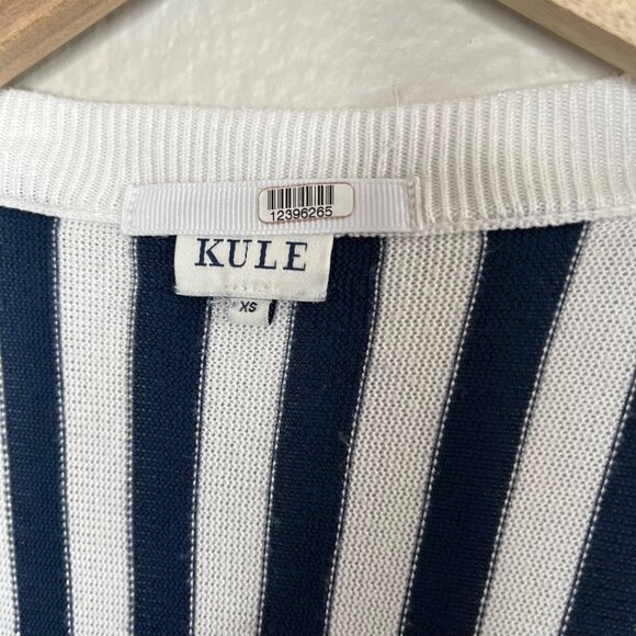 Kule The Jax Cardigan Navy & White Striped Preppy Knit Sweater XS - Picture 7 of 11